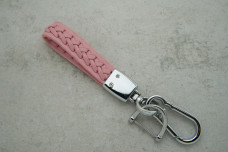Брелок Авто плетенений ремінець рожевий
