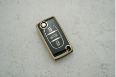 Чохол Peugeot чорний золото поліуретан