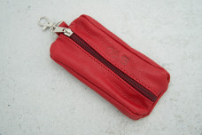 Ключниця OS.9 "З карабіном" 1 кільце червона шкіра