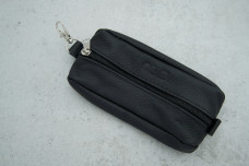 Ключниця OS.9 з карабіном 2 кільця чорний шкіра