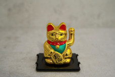На удачу японский кіт Японский кіт Манекі Неко 6,5см золото квадрат тубус