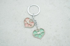 Брелок Два серця мікс металеве кільце