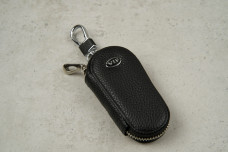 Ключниця-чохол овал VIP чорна шкіра 