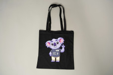 Сумка-шопер Коккі  з довгими ручками чорна 1(бік) 37х42 см