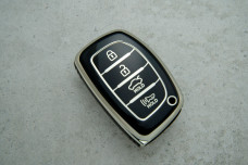 Чохол Hyundai чорно-срібний поліуретан