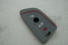 Чохол BMW сірий з червоним силікон