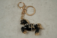 Брелок Кінь металевий зі стразами мікс