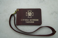 Обкладинка СБУ бордова з золотим шкіра