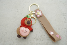 Брелок Капібара полуничка з сумочкою (світиться)