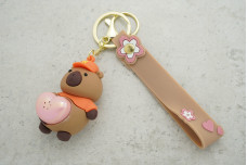 Брелок Капібара оранжева з картоплею фрі (світиться)