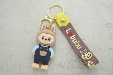 Брелок Лабубу костюм синьо-блакитний з кишенею