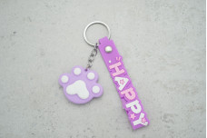 Брелок Лапка HAPPY з ремінцем, лавандовий 