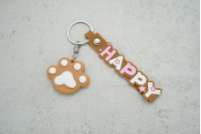 Брелок Лапка HAPPY з ремінцем, коричневий 