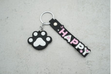 Брелок Лапка HAPPY з ремінцем, чорний