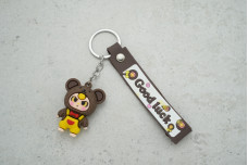 Брелок Good luck з ремінцем, коричневий