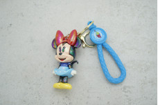 Брелок Мінні Маус голубий з ремінцем + карабін 