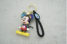 Брелок Міккі Маус чорний жовті капці з ремінцем + карабін