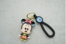 Брелок Мінні Маус чорний велика голова (з ремінцем + карабін)
