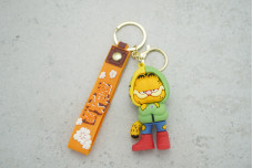 Брелок Гарфілда зелений з ремінцем + карабін