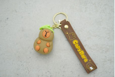 Брелок капібара в зеленоому капелюсі з ремінцем + карабін