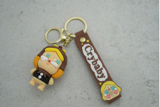 Брелок Cry Baby коричневе волосся з ремінцем + карабін