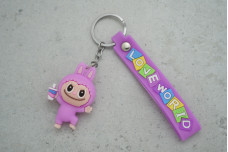 Брелок Labubu Love World фіолетовий з ремінцем