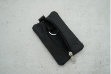 Ключниця OS.9 плоска, шкіра чорна (11,5х6,5 см)