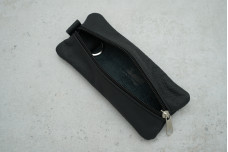 Ключниця OS.9 плоска, шкіра чорна (15х6,5 см)