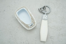 Чохол Chevrolet великі стрази білий, універсальний