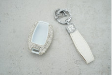 Чохол Mercedes малі стрази білий, універсальний