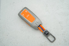 Чохли Audi метал + силікон помаранчевий