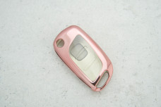 Чохол Peugeot рожево-золотий прозорий поліуретан