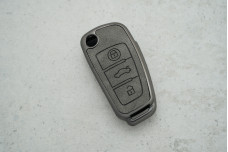 Чохол Audi сірий, вставки з екошкіри + поліуретан