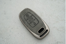 Чохол Audi сірий, вставки з екошкіри + поліуретан