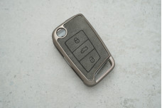 Чохол VW/Skoda/Seat сірий, вставки з екошкіри + поліуретан