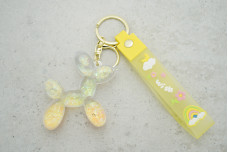 Брелок Balloon dog жовтий з блискітками