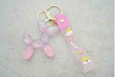 Брелок Balloon dog рожевий з блискітками