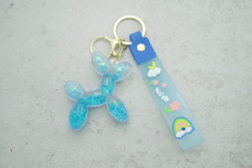 Брелок Balloon dog синій з блискітками