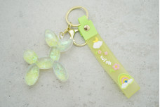 Брелок Balloon dog зелений з блискітками