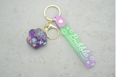 Брелок Лапка "Bubble" фіолетовий з кульками з ремінцем + карабін
