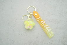 Брелок Лапка "Bubble" жовтий з кульками з ремінцем + карабін