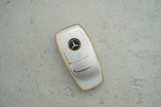 Чохол Mercedes сірий-золото поліуретан