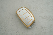 Чохол Hyundai сірий-золото поліуретан