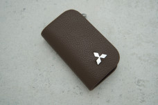 Ключниця-чохол Mitsubishi темно коричнева шкіра