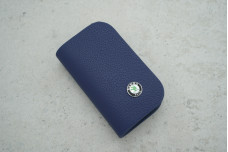 Ключниця-чохол Skoda синій шкіра