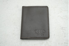 Обкладинка картхолдер Audi темно-коричневий шкіра