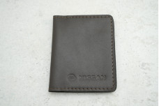 Обкладинка картхолдер Nissan темно-коричневий шкіра
