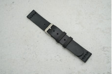 Ремінець 18мм чорний шкіряний глянцевий