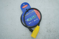 Замок велосипедний Security Lock, 2 ключа, 61см чорний з жовтим замком
