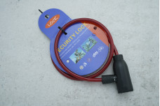 Замок велосипедний Security Lock, 2 ключа, 61см червоний з чорним замком